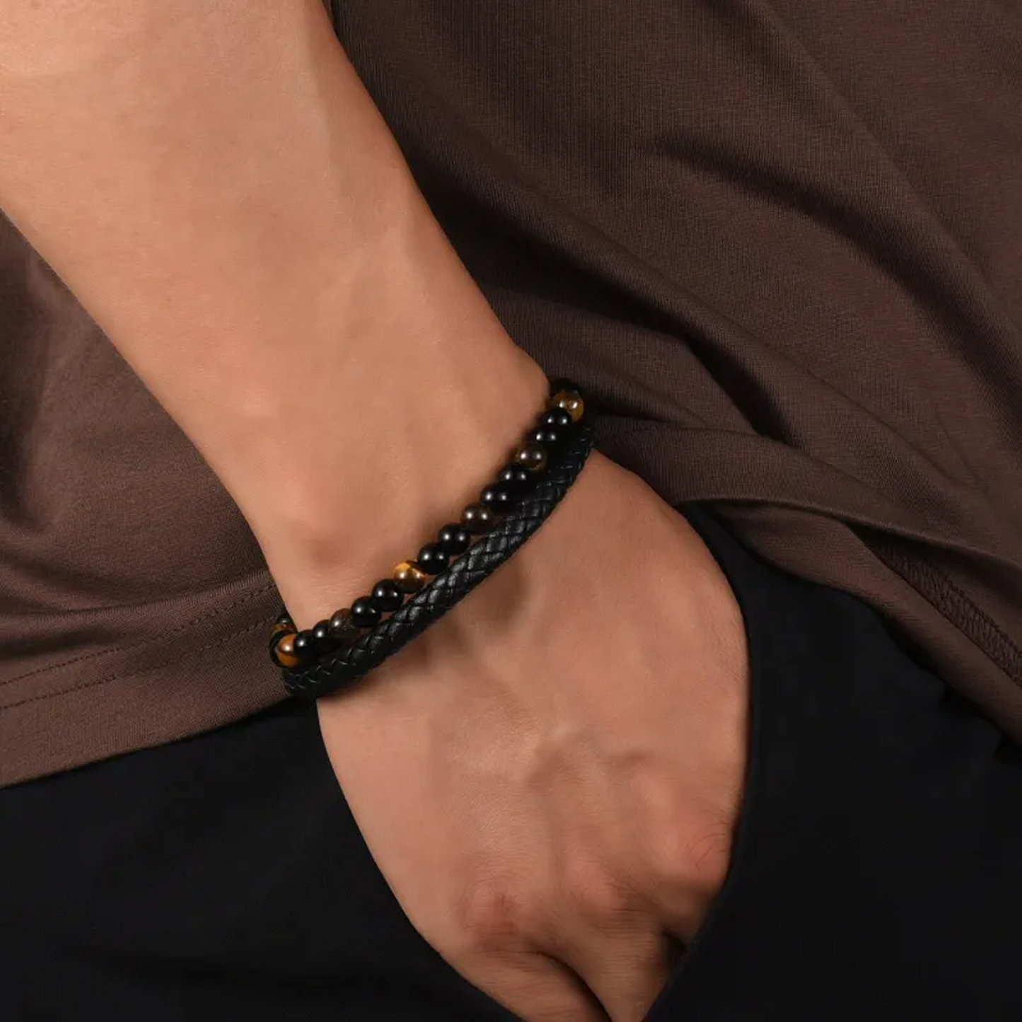 Pulsera de Ojo de Tigre "El Escudo de tu Hijo"