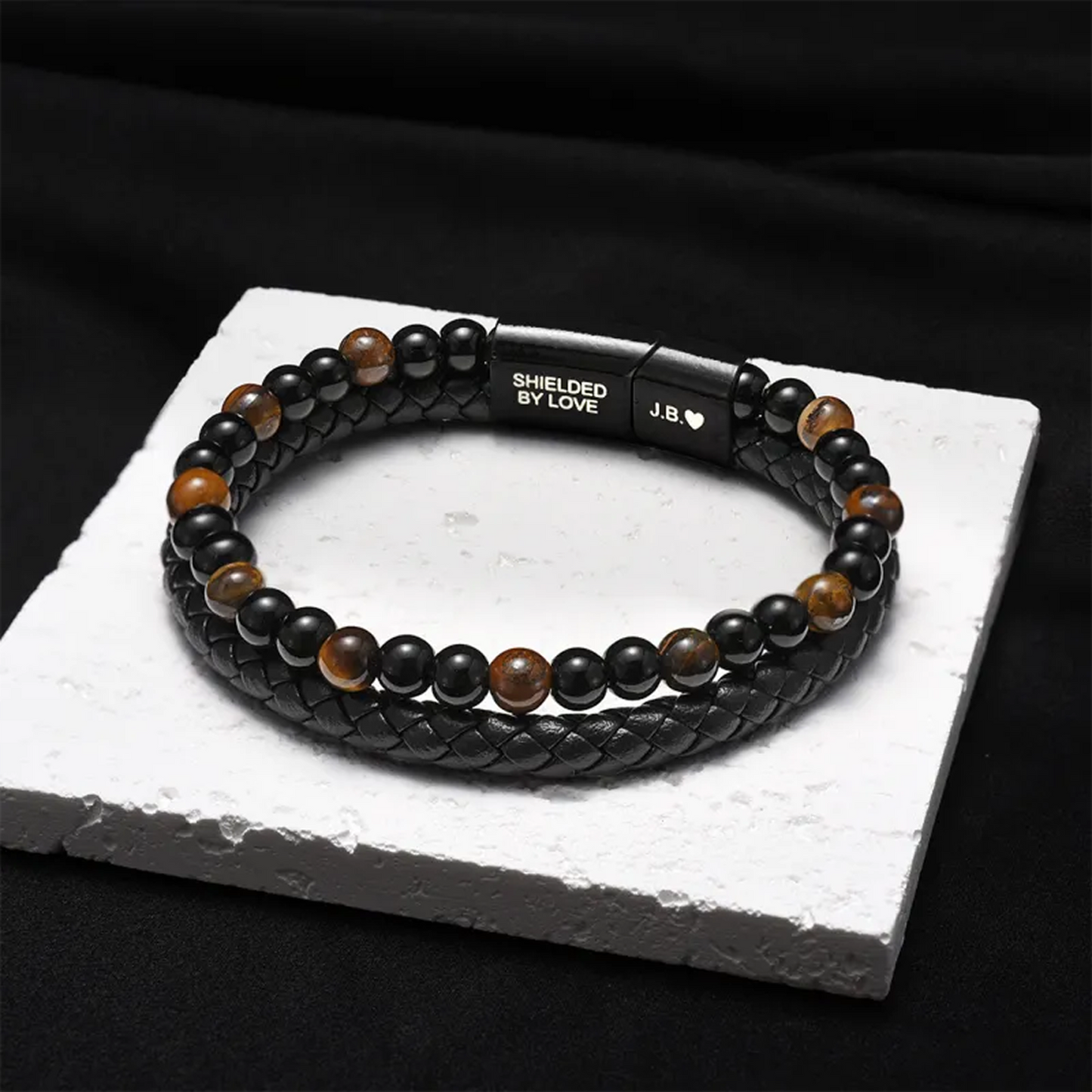 Pulsera de Ojo de Tigre "El Escudo de tu Hijo"