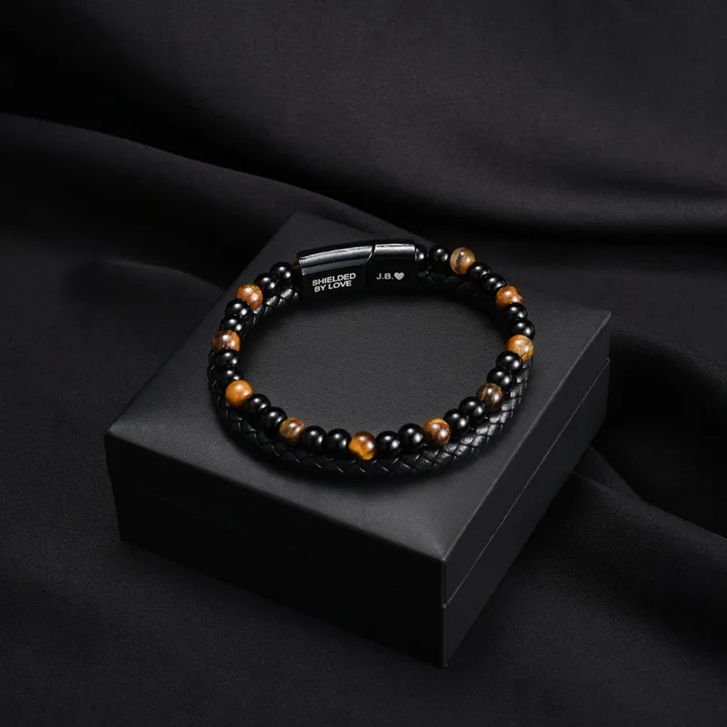 Pulsera de Ojo de Tigre "El Escudo de tu Hijo"