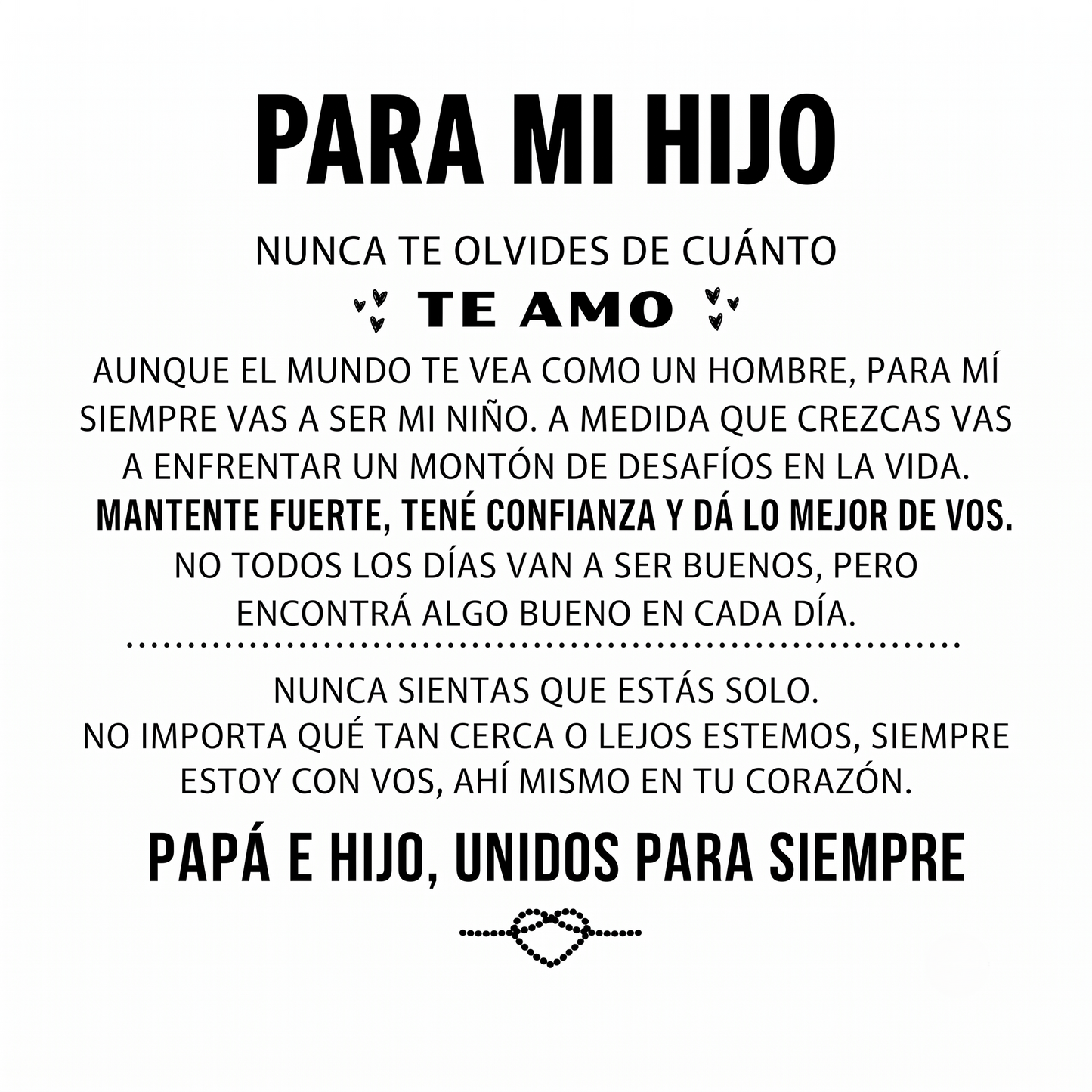 «Para mi hijo» — Pulsera grabada