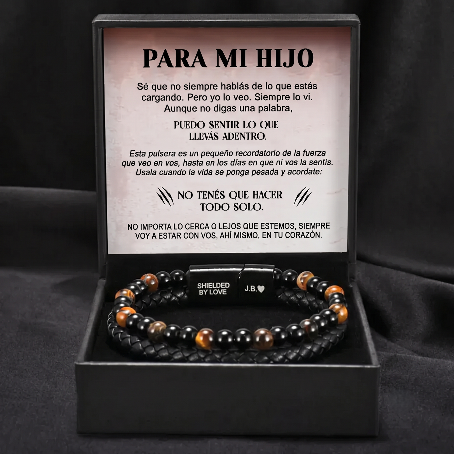 Pulsera de Ojo de Tigre "El Escudo de tu Hijo"