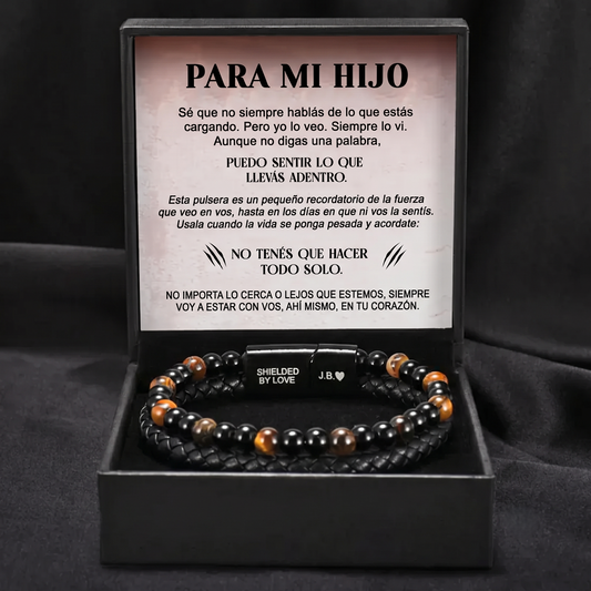 Pulsera de Ojo de Tigre "El Escudo de tu Hijo"