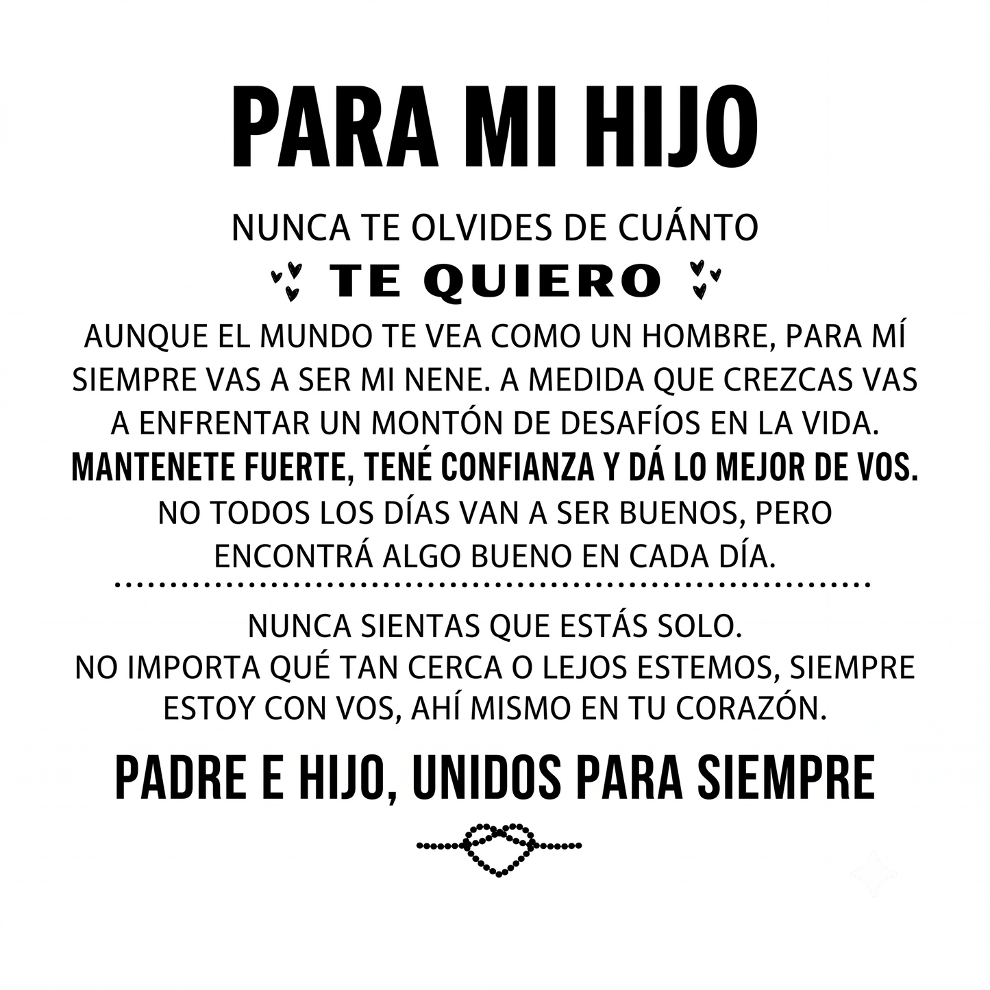 «Para mi hijo» — Pulsera grabada