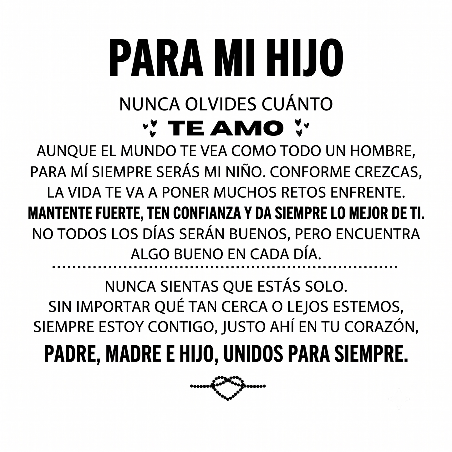 «Para mi hijo» — Pulsera grabada