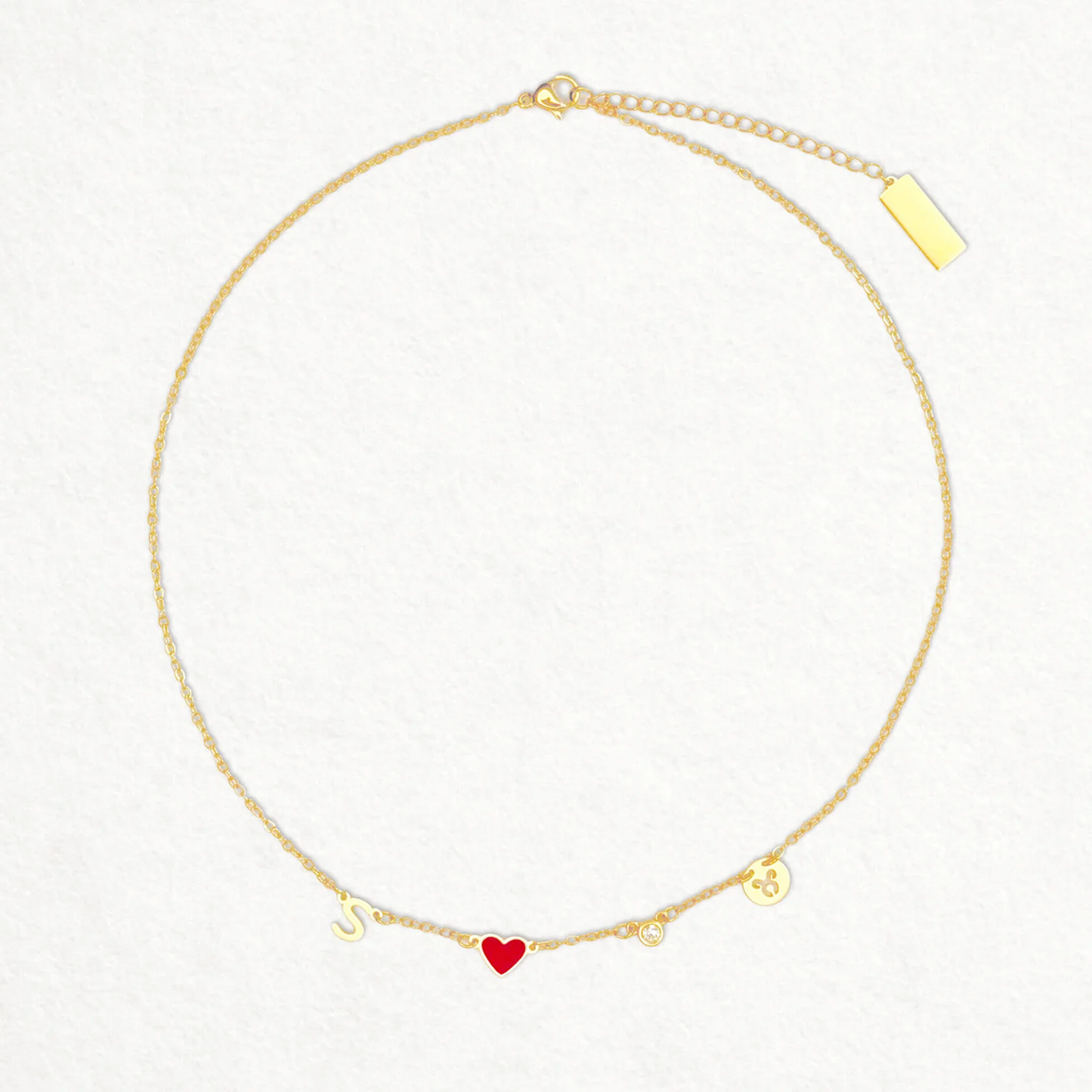 Collar Inicial con Corazón, Piedra y Zodíaco